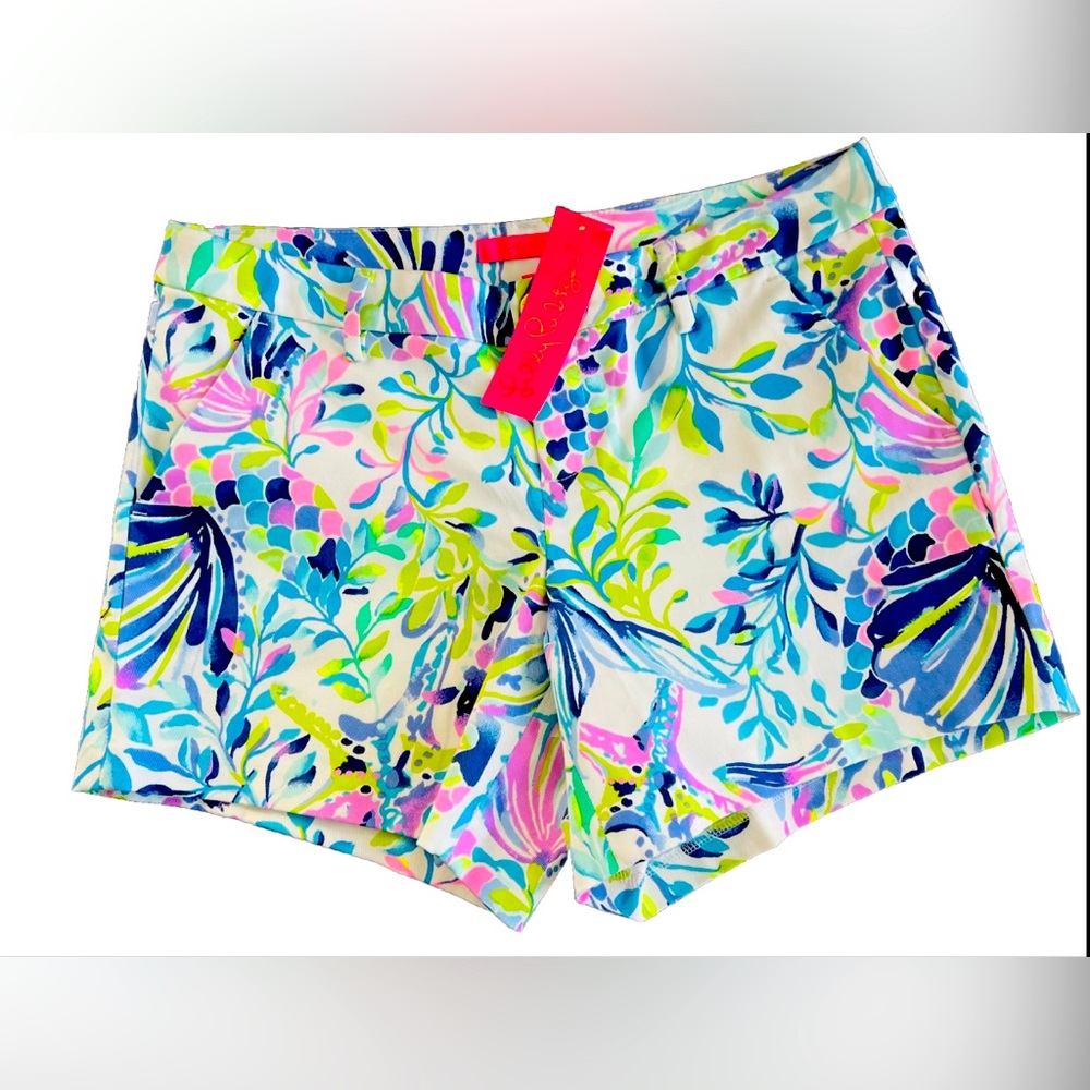 Lilly Pulitzer Shorts Sz 6 Callahan Stretch Resort White Shell Beach Cruise NWT